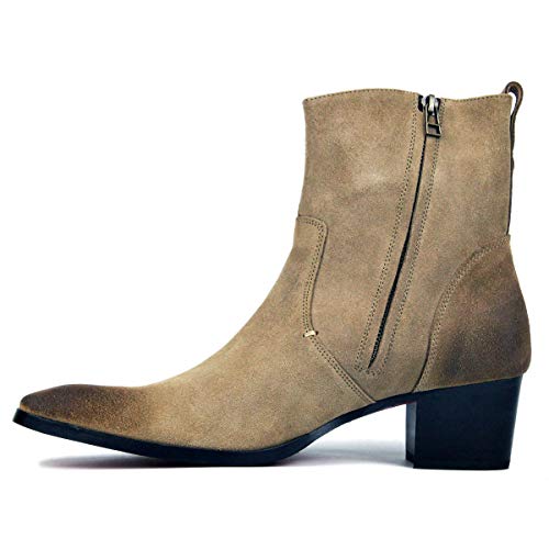 Dress Boot for Men Suede Leather Chelsea Boots Casual Heel Shoes OS-JY002-US