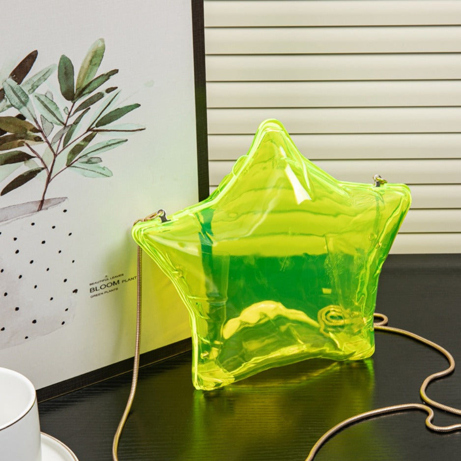 Silver Pentagram Chain evening Bag, Acrylic Mini Change, Key Lipstick Purse, Crossbody Prom Bag, Party Purse, Prom Bags Clutch, Wedding Purse