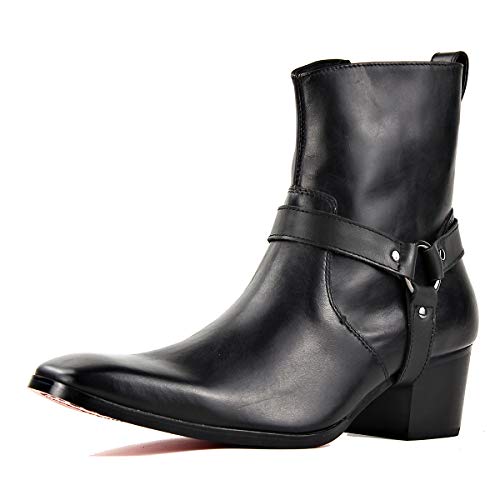 Dress Boot for Men Leather Belt Chelsea Boots Mild Heel OS-JY002-US