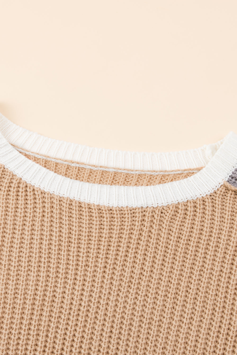 Colorblock Patchwork Round Neck Sweater