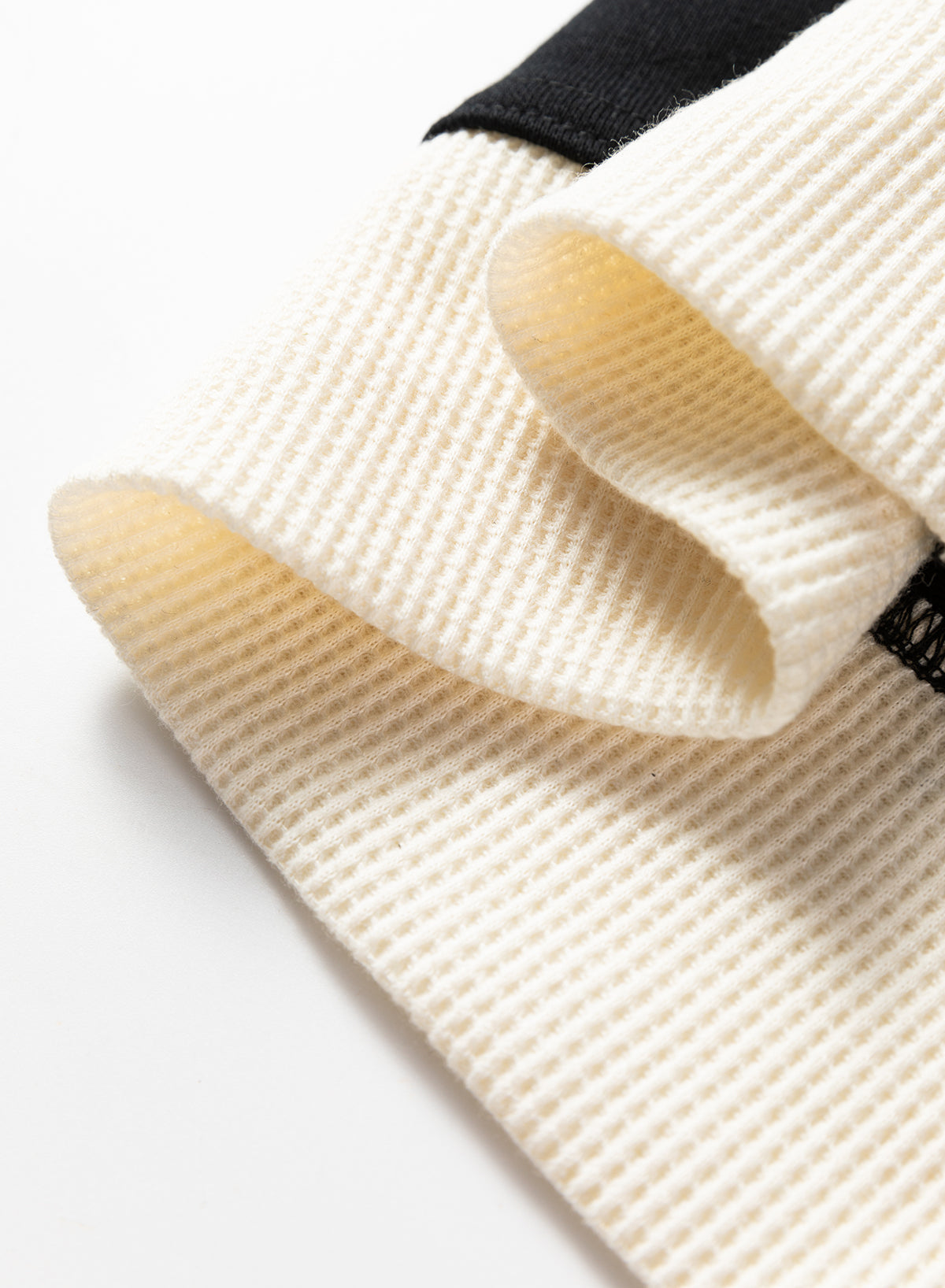 Waffle Knit Colorblock Patchwork Buttoned Hoodie