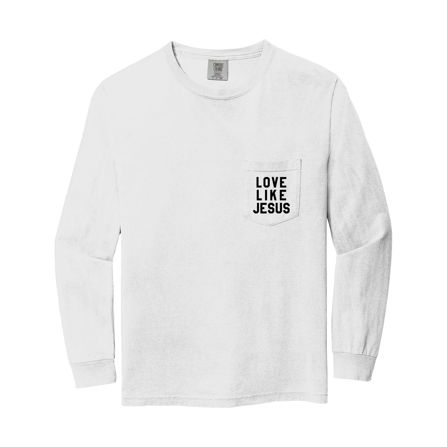 Comfort Colors Christian Love Like Jesus Bible Pocket Long Sleeve Shirt