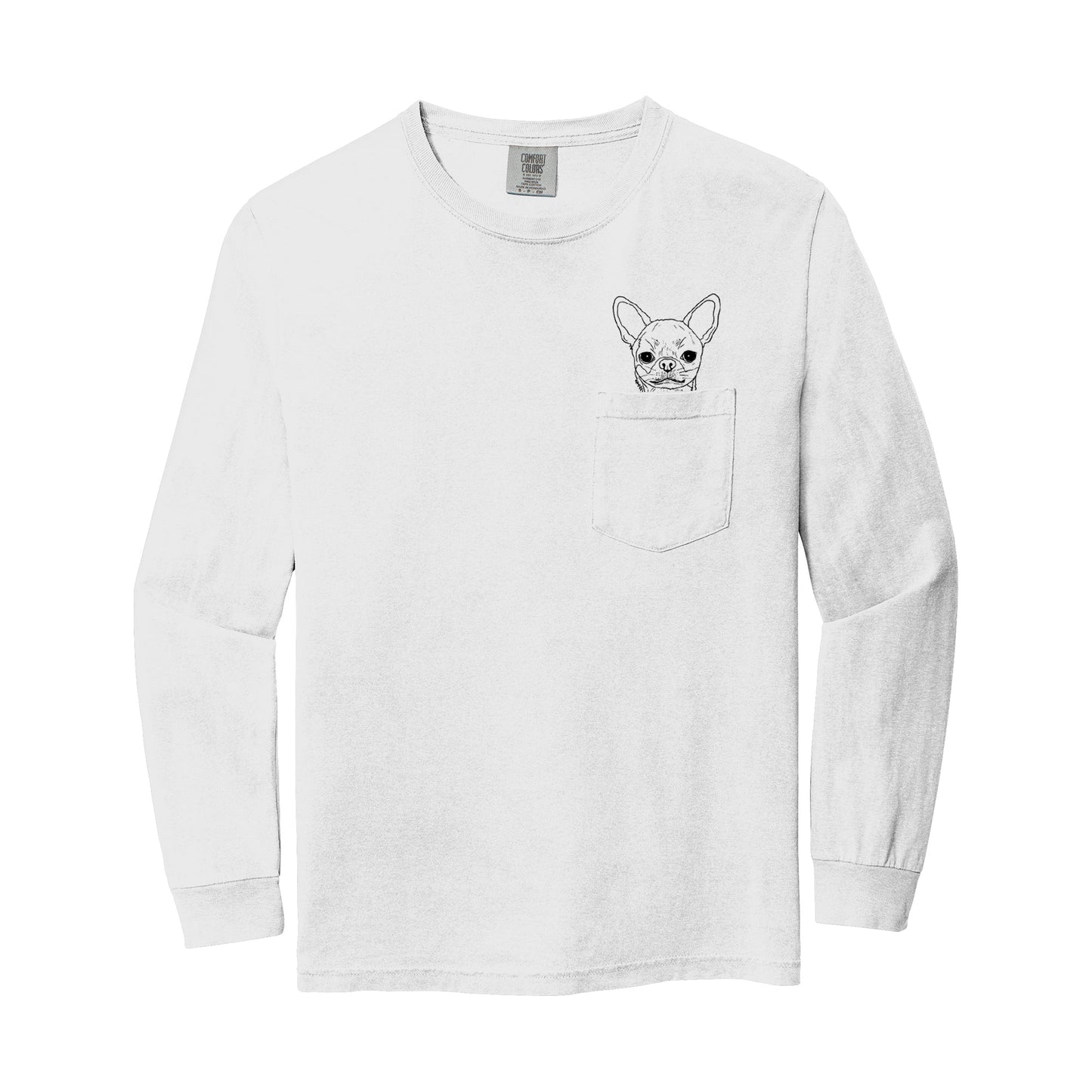 Comfort Colors Chihuahua Dog Mom Pocket Long Sleeve Shirt