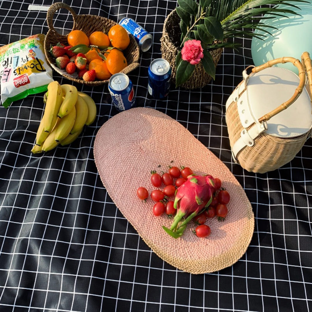 Spring outing thickened picnic mattress, outdoor camping mattress portable outing, plaid floor mat