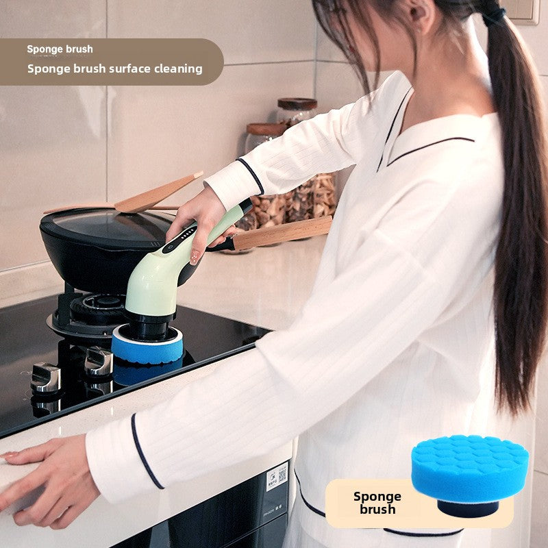 Rechargeable Electric Cleaning Brush with Interchangeable Heads