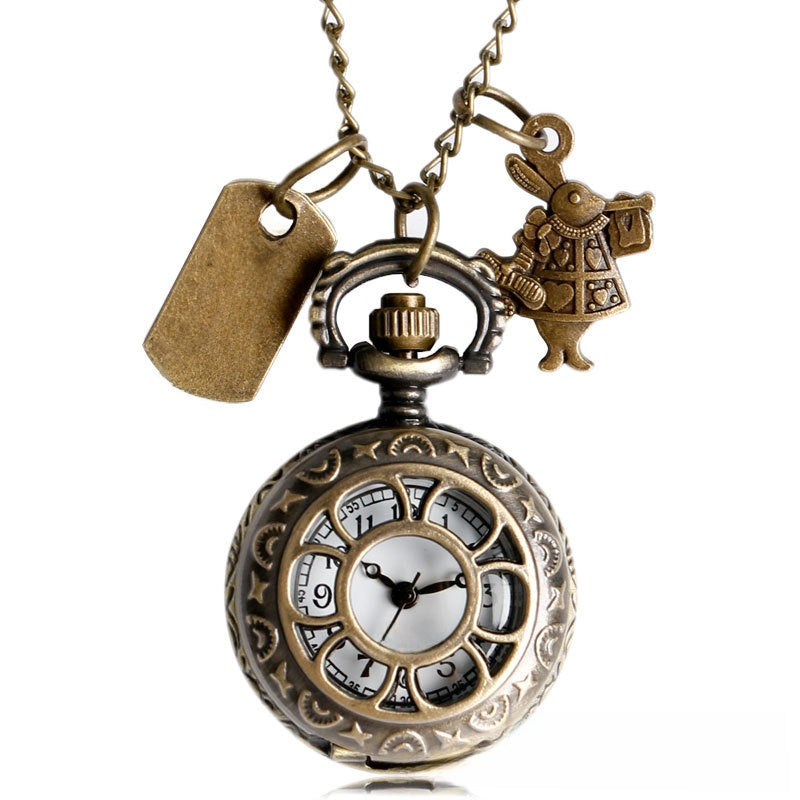 Hollow-Out Petal Pocket Watch