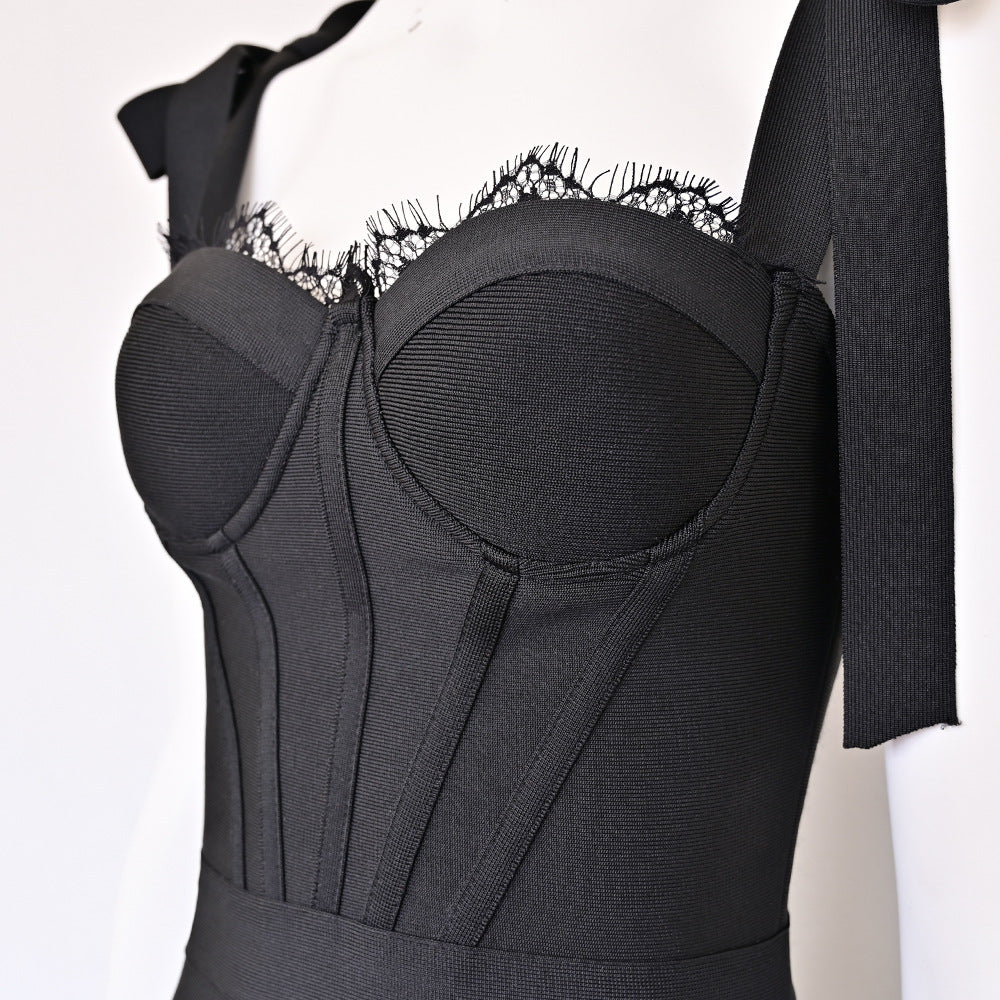 Bow Lace Bandage Dress