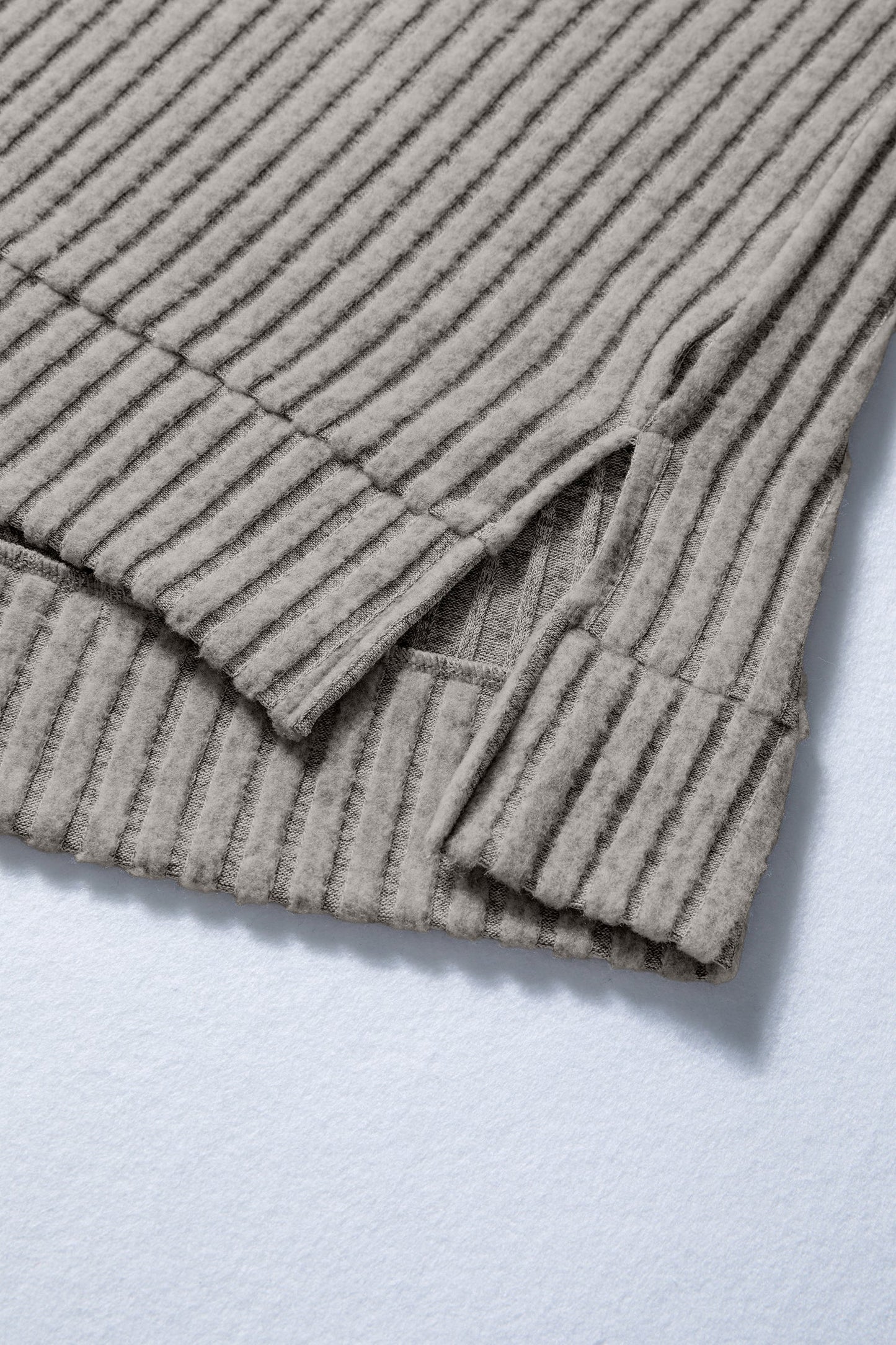 Solid Ribbed Knit Mock Neck Pullover Top