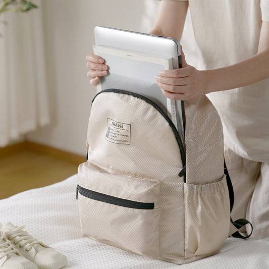 Foldable backpack, simple large capacity travel backpack female, waterproof storage backpack purse, casual polyester clothing storage backpack purse lightweight