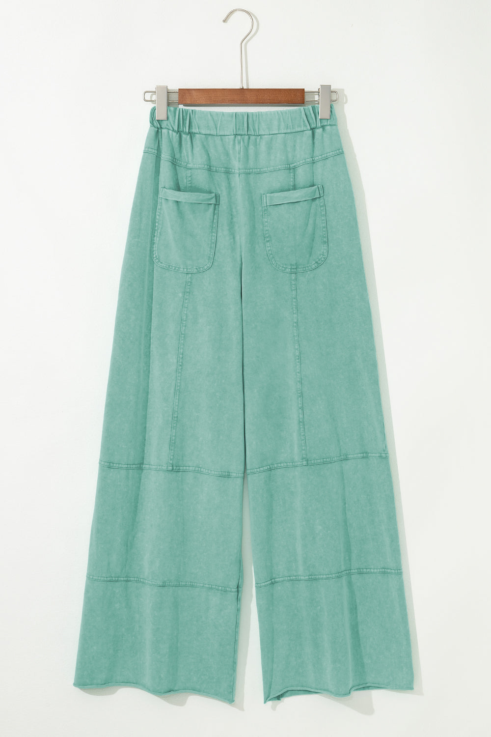 Mineral Wash Reverse Seam Drawstring Elastic Waist Pants