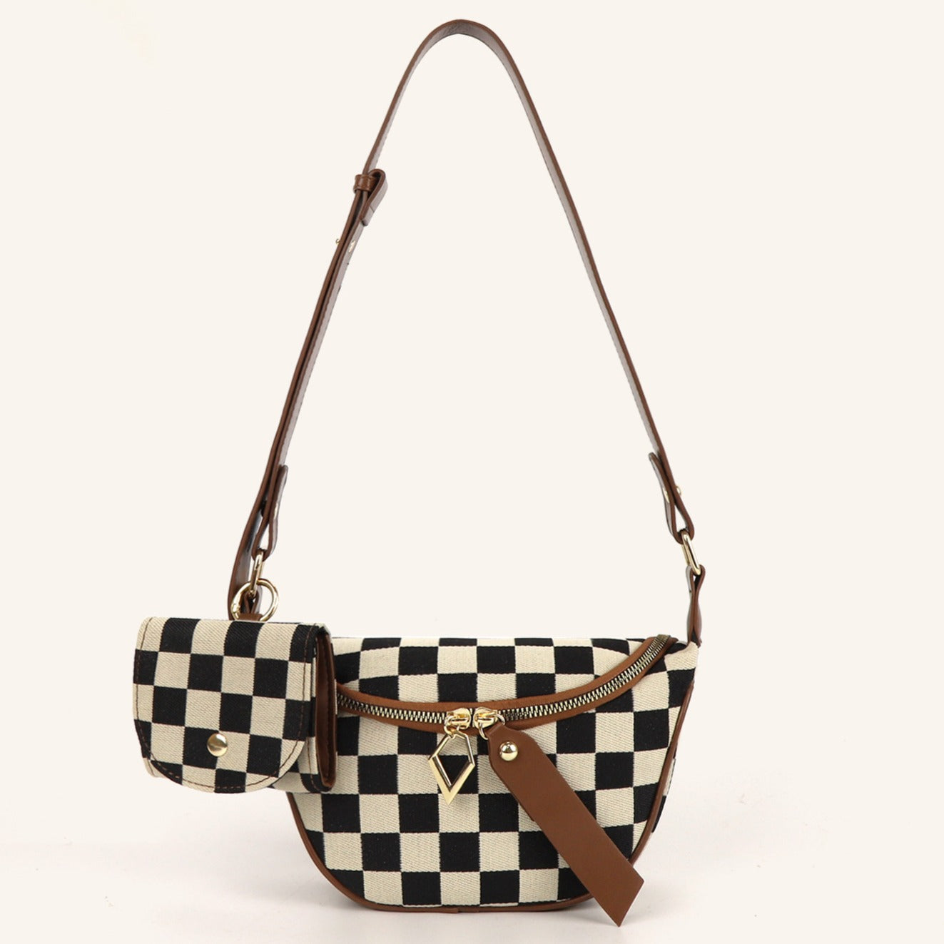 Small Crossbody Versatile Checkerboard Chest Bag – Fashion Plaid Waist Bag, Stylish Messenger Bag & Fanny Pack for Everyday Use