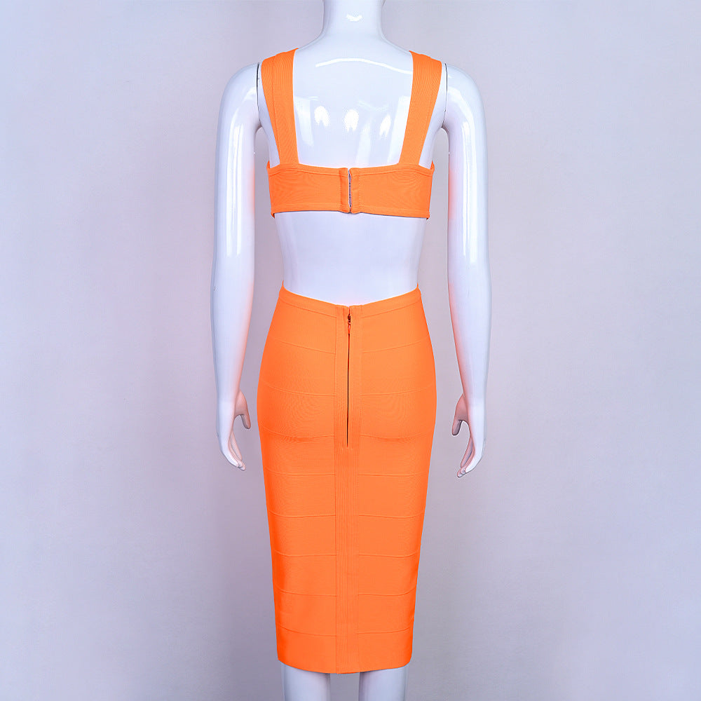 Neck Elastic Women's Dress