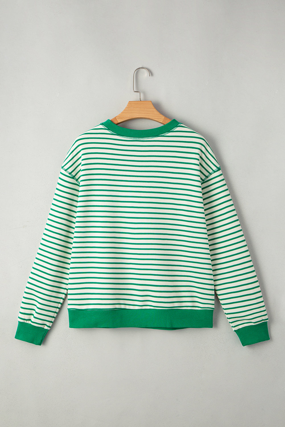 Stripe Reverse Seam Patchwork Long Sleeve Top