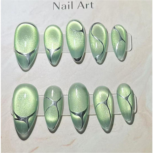 1075 Handmade Nail Wear Nail Art Reusable Press on Nails False Nails