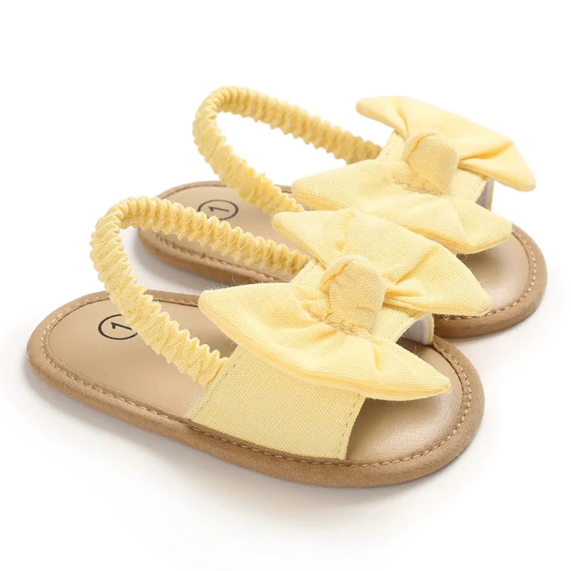 Baby Girls Bow Knot Sandals: Summer Soft Sole Princess Shoes - # GIAA71310001