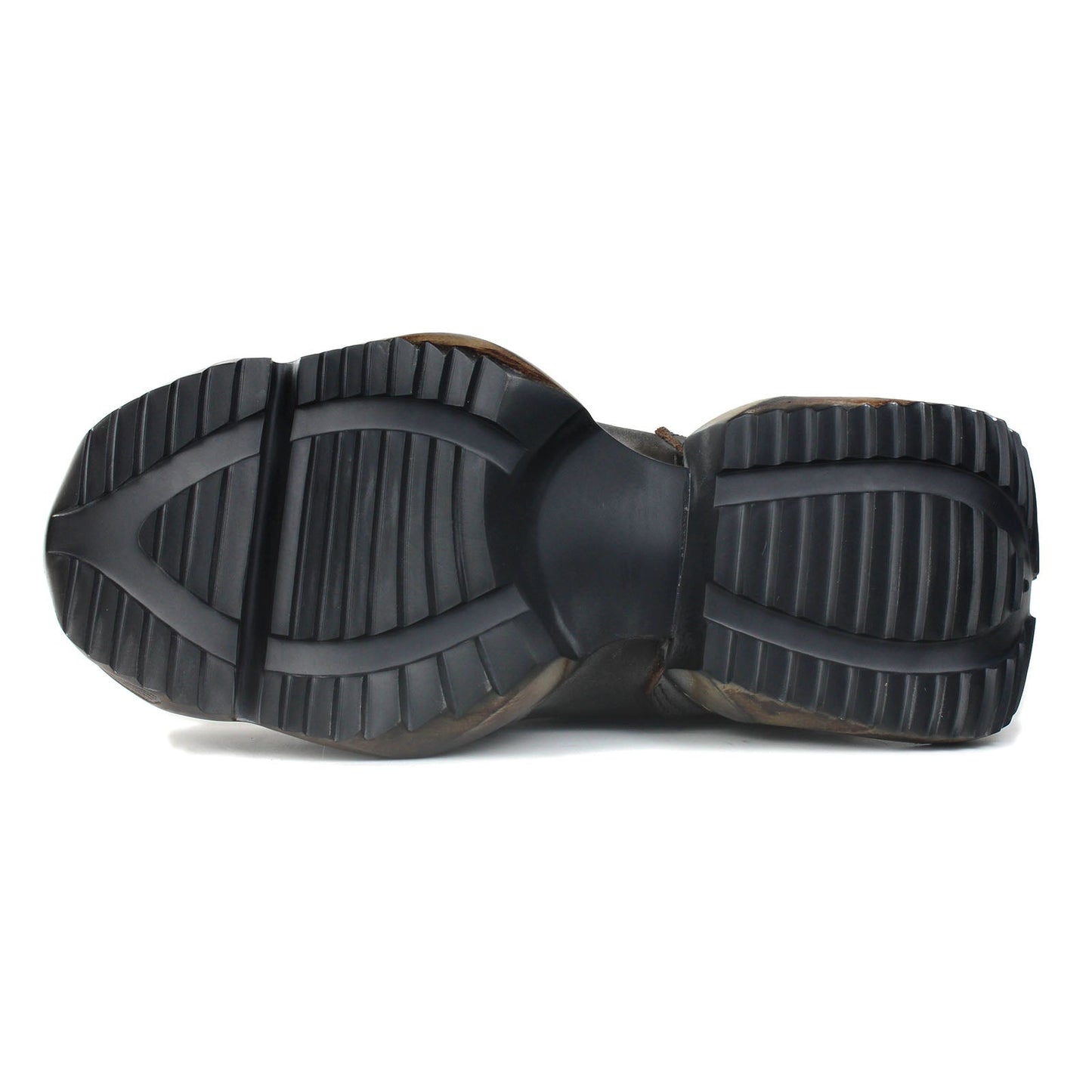 Men's Leather athletic walking Moto Boots OS-5008-S-3 Retro Darkbrown