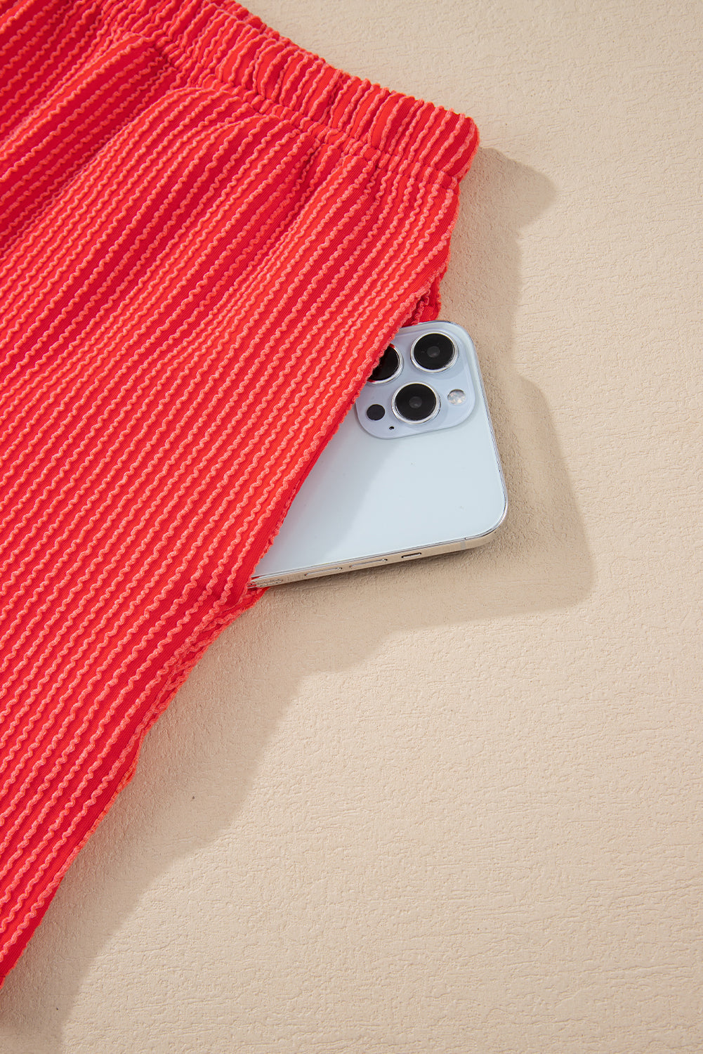 Corded Knit Long Sleeve Top and Shorts Set