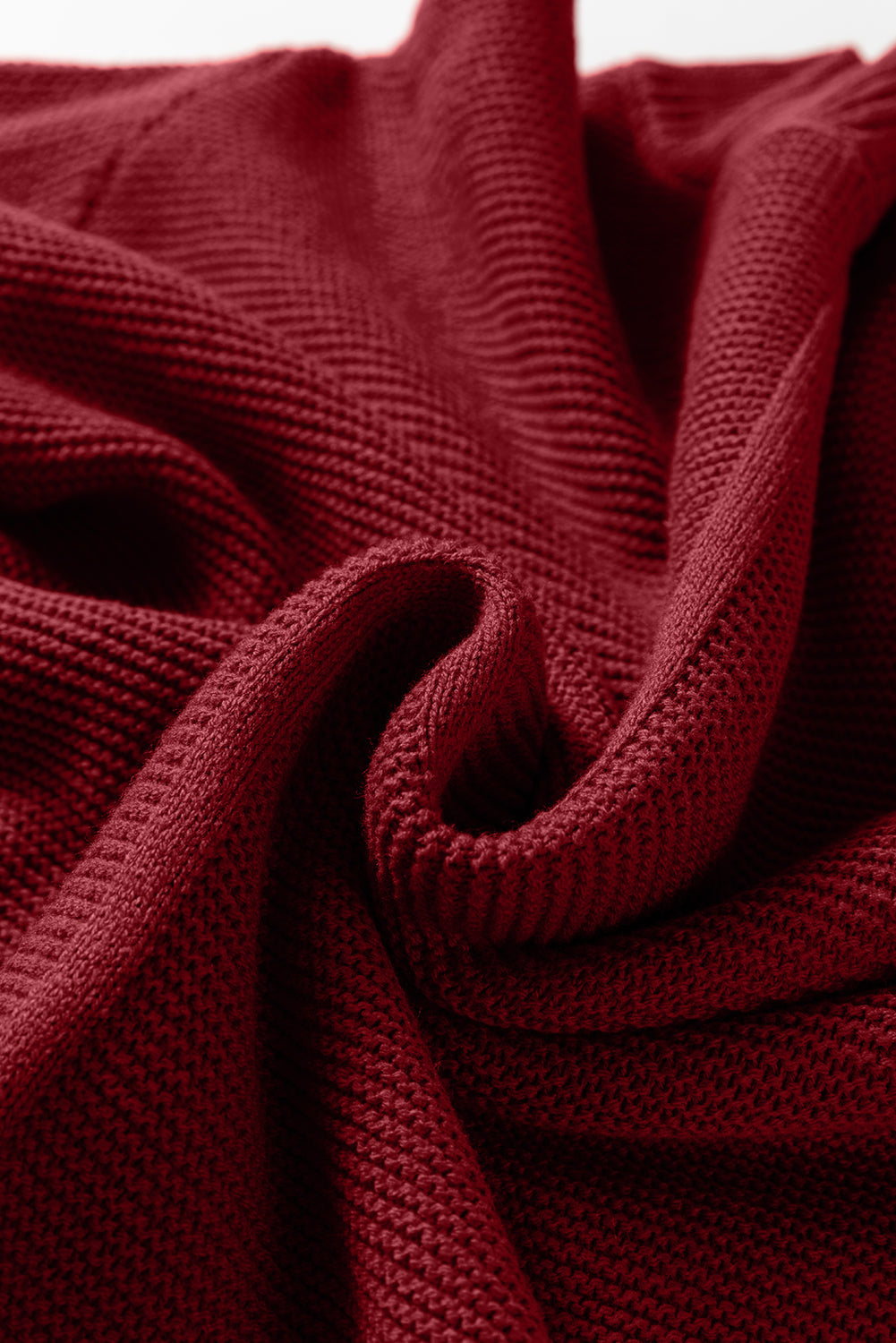 Solid Front Seam Drop Shoulder Sweater