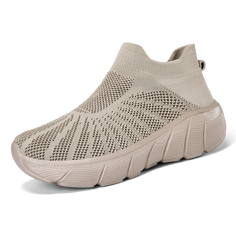 Thick-soled fly-knit sports shoes