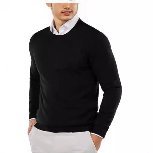 Men's Crewneck Knit Sweater Slim Fit Long Sleeve