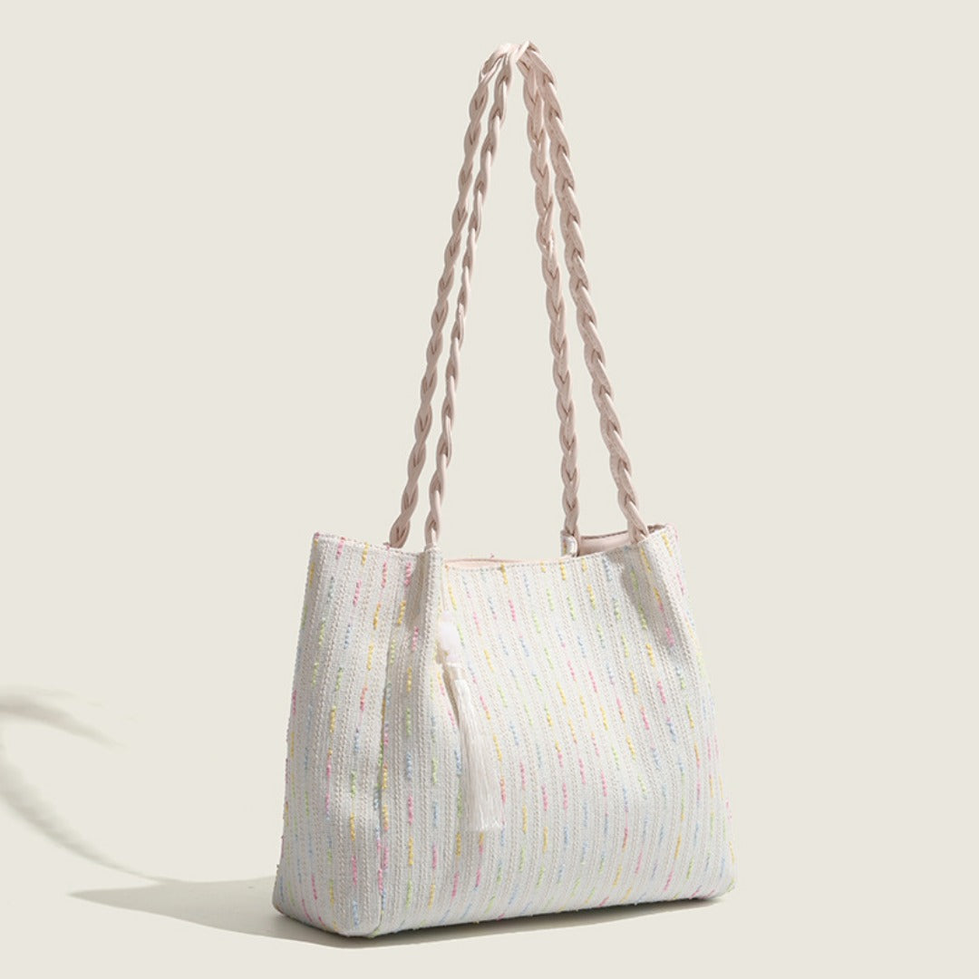 Knitted tote bag, women hobo bag, women's large capacity shoulder bag, commuter underarm canvas bag women