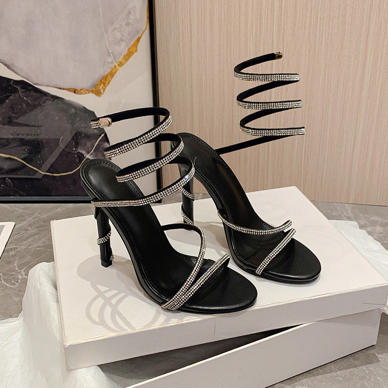Snake-shaped Stiletto Heel Sandals