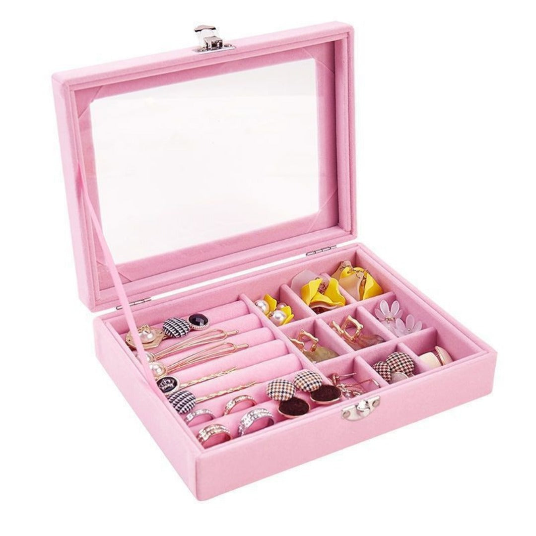 Flannel dustproof jewelry box with lid, ring earrings, earrings, necklace storage box, anti-oxidation jewelry storage box