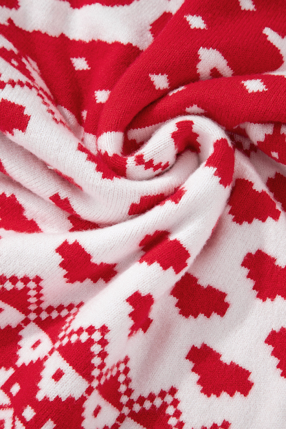 Christmas Reindeer and Heart High Neck Sweater