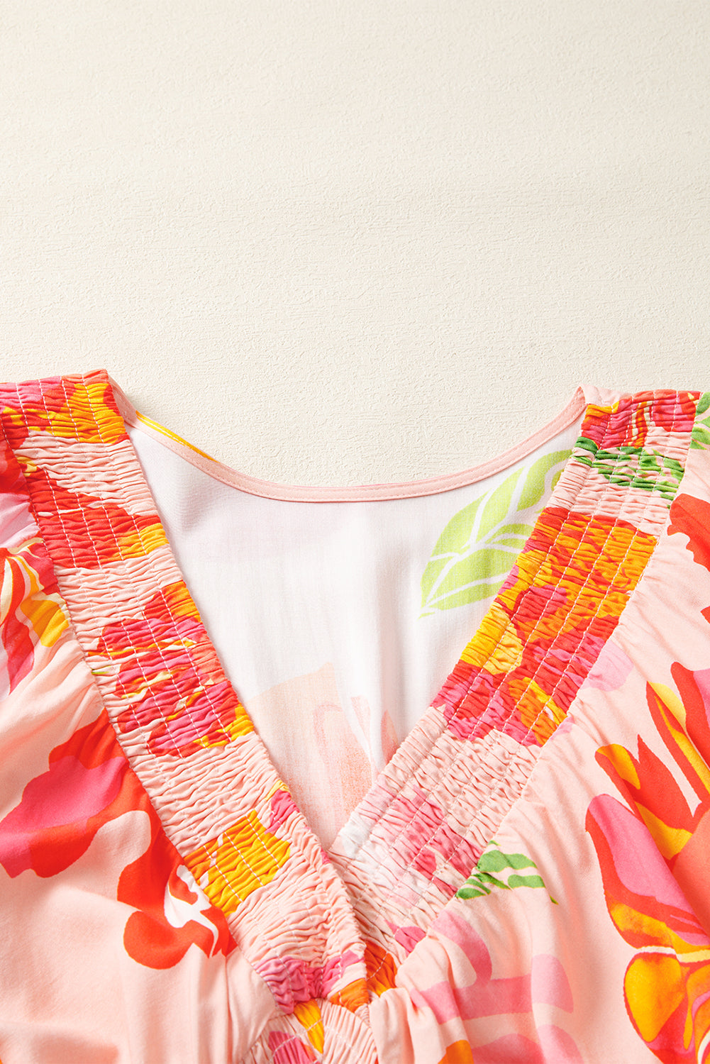 Floral V-Neck Puff Sleeve Maxi Dress