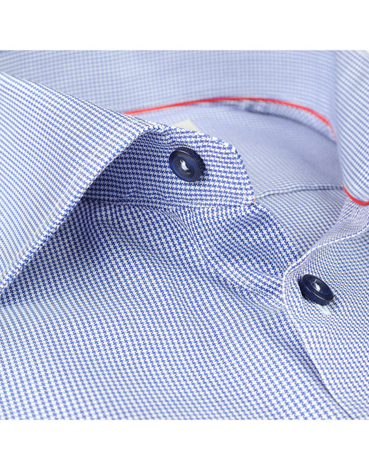 Made in Italy Dress Shirts// Blue Micro Check - contemporary fit