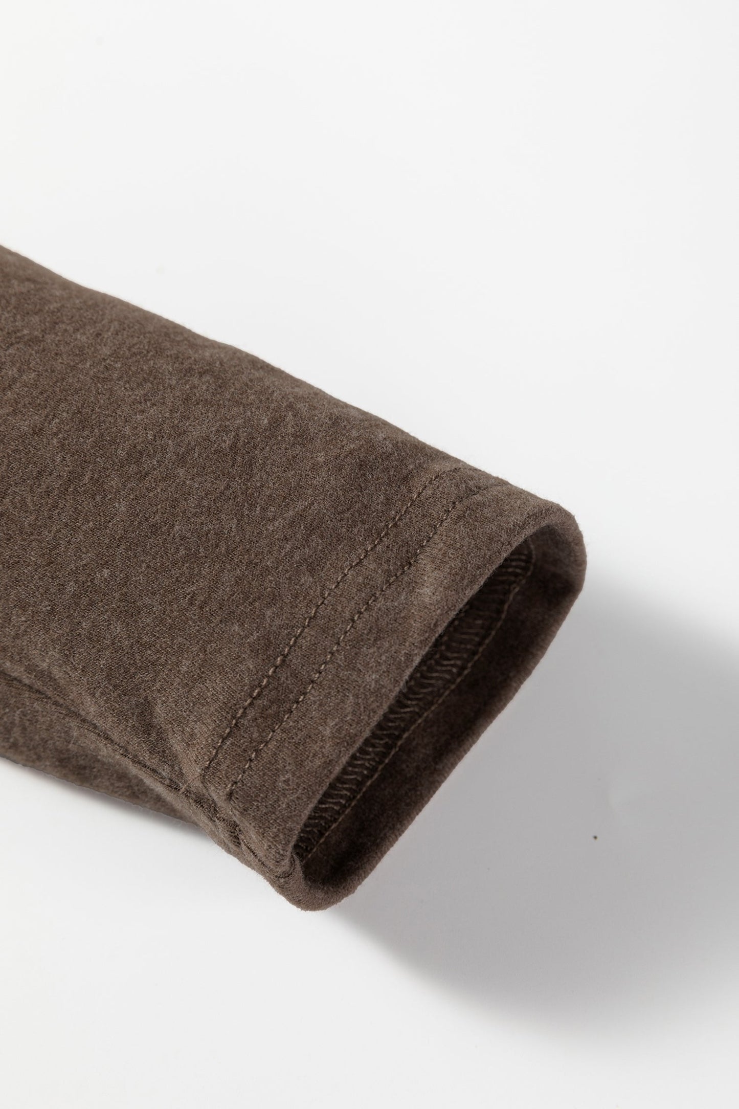 Solid Reverse Seam Crew Neck Long Sleeve Top