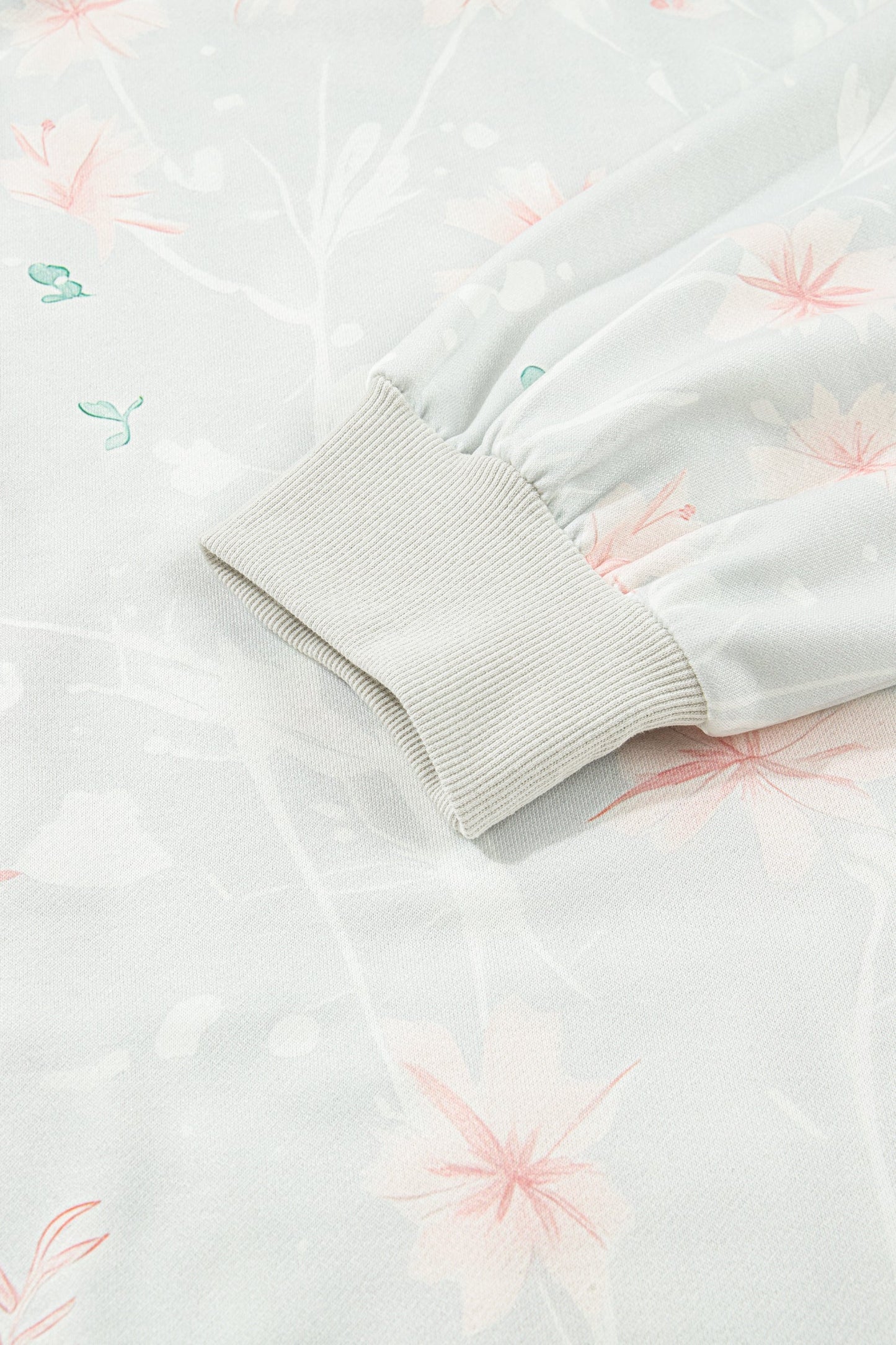 Plus Size Floral Long Sleeve Hoodie