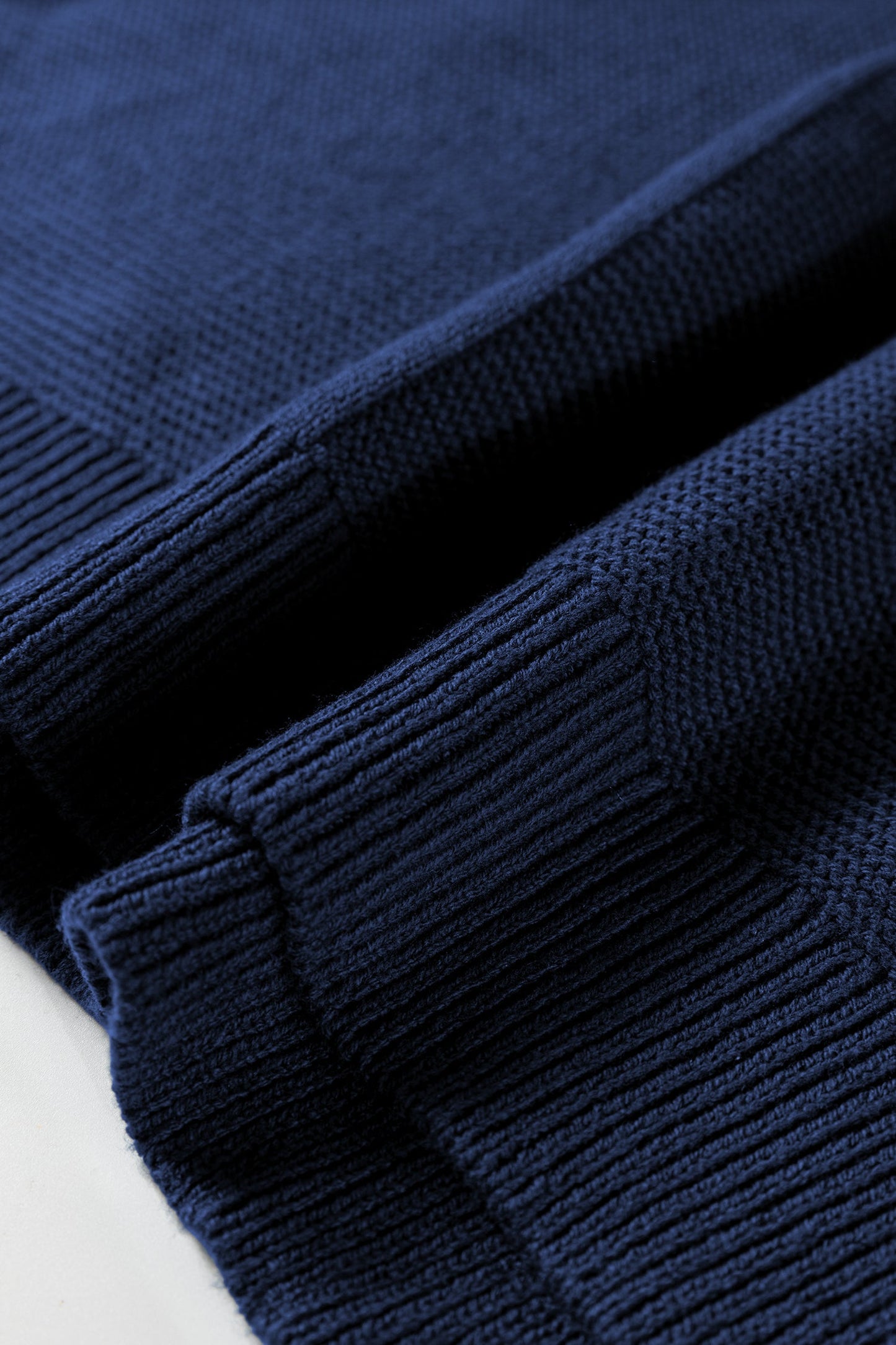 Solid Front Seam Drop Shoulder Sweater