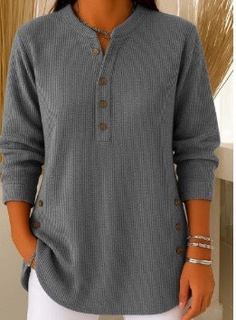 Corduroy Long Sleeve V-Neck Shirt