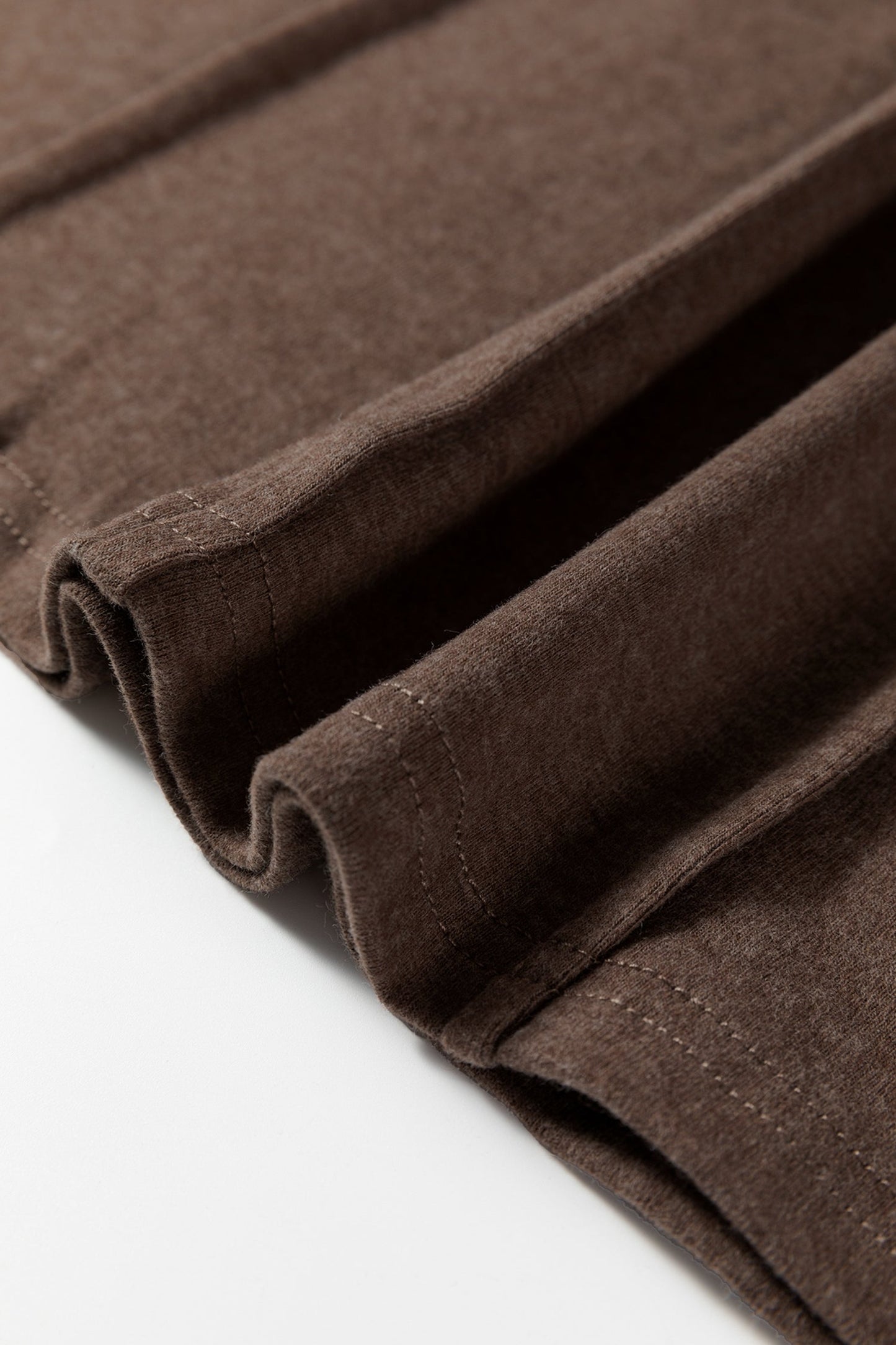 Solid Reverse Seam Crew Neck Long Sleeve Top