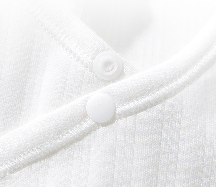 Baby Cotton Long Sleeve Top with Half Back Design - # BAAA61110002