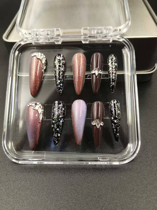 1043- Handmade press on nails fake nails removable