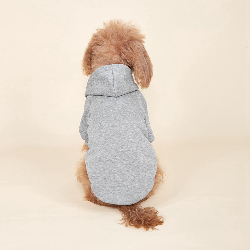 Classic Solid Color Hooded Pet Sweater for Dogs and Cats