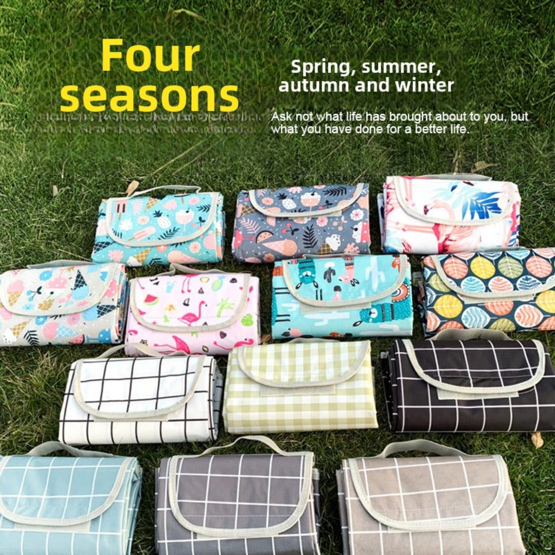 Spring outing thickened picnic mattress, outdoor camping mattress portable outing, plaid floor mat