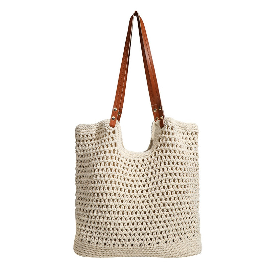 Hobo bag hand-woven, bag casual versatile slouchy bag, seaside vacation beach bag, large capacity shoulder bag