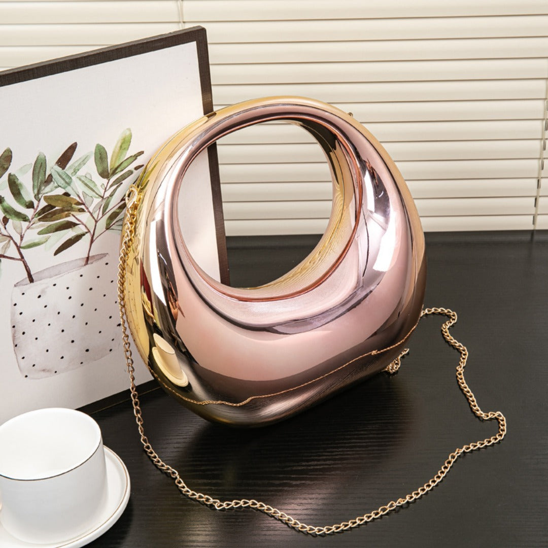 Elegant evening Bag – Gold and Silver Dinner Bag, Stylish Makeup Acrylic Bag, Perfect Prom Bag, Party Purse, and Wedding Clutch