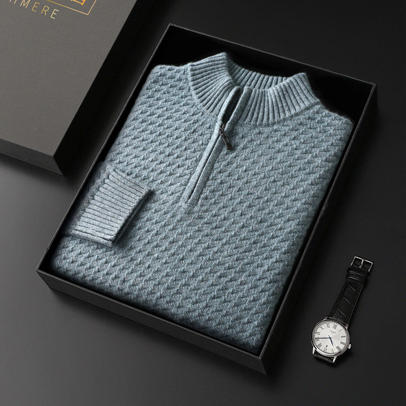 Men's Pure Wool Thickened Half Turtleneck Sweater