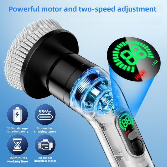 Multi-brush head electric cleaning brush