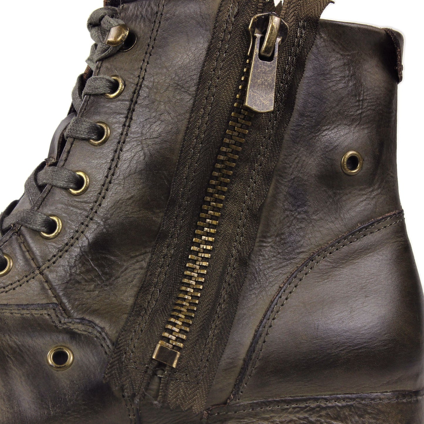 Men's Leather Ankle Moto Boots OS-5008-8-Retro-G