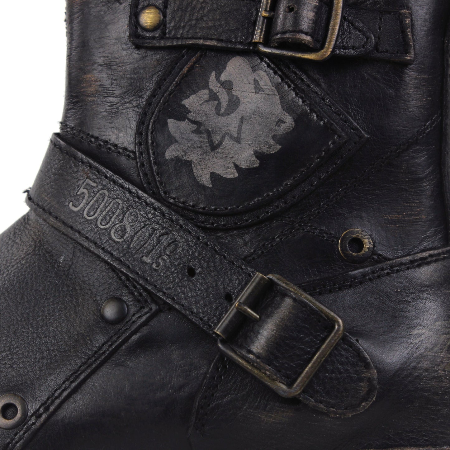 Men's Leather Ankle Moto Boots OS-5008-1-BS