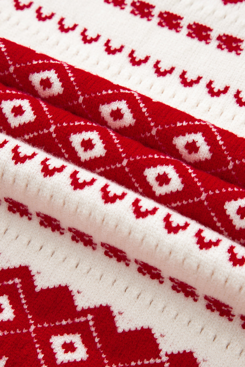 Christmas Western Geometric Crew Neck Sweater