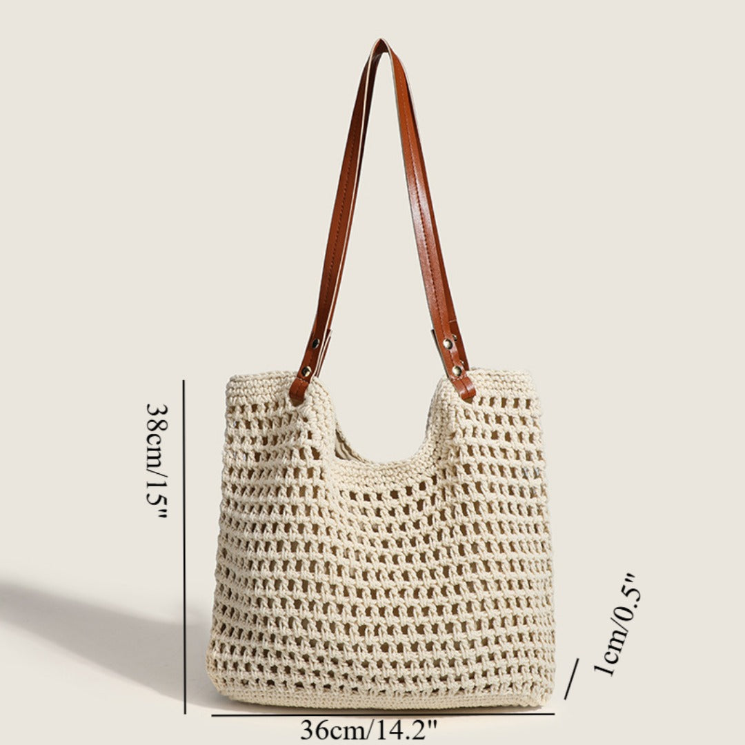 Hobo bag hand-woven, bag casual versatile slouchy bag, seaside vacation beach bag, large capacity shoulder bag