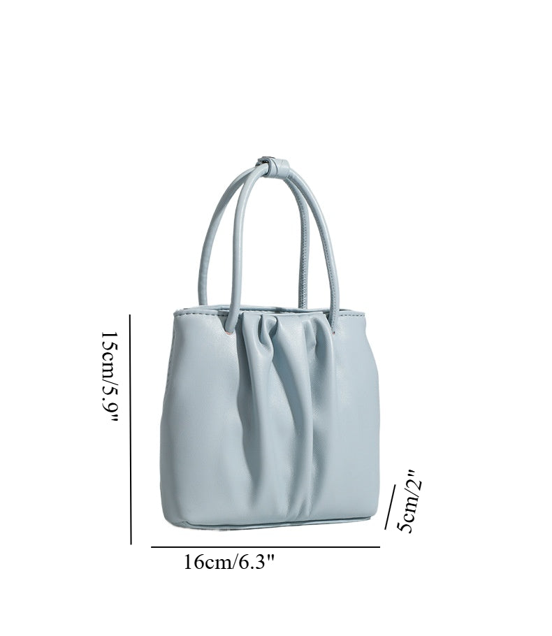 Square pleated versatile bag, bag women's fashion women's tote bag, portable casual shoulder bag