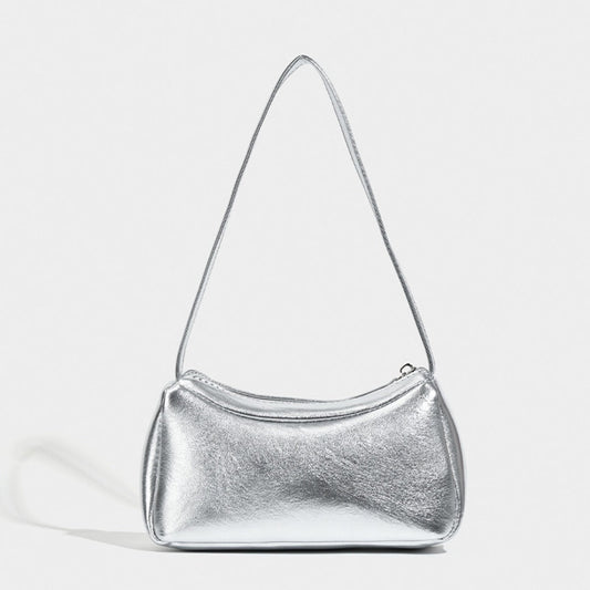 Silver small shoulder bag Design Underarm Bag, Bag Women's Summer Temperament Versatile Shoulder Bag  Hobo Handbag