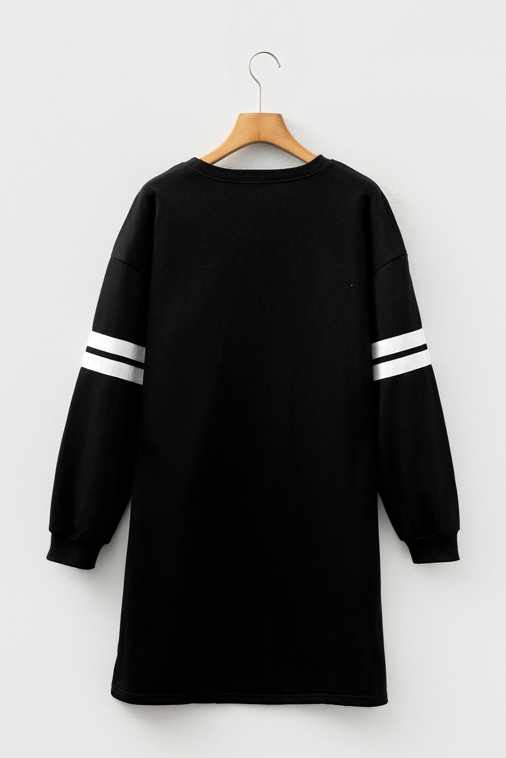 Varsity Stripe Long Sleeve Sweatshirt Dress
